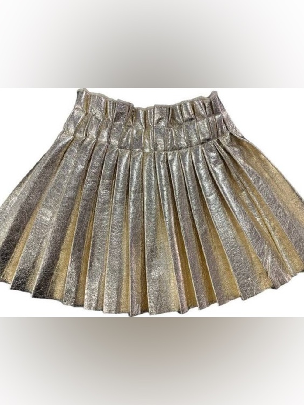 Lola + The Boys Foil Pleated Skirt Gold - Picture 2 of 4